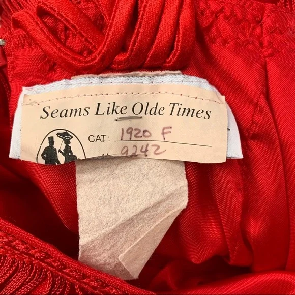 Red Tiered Fringe 1920’s Flapper Dress Small - Picture 7 of 16